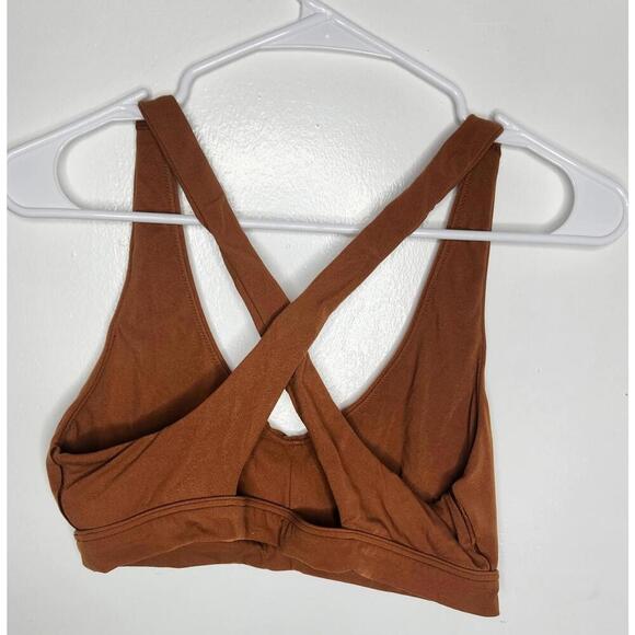 Offline by Aerie Sports Bra Womens Large Brown Real Me Stretch Criss Cross Back - Picture 2 of 4